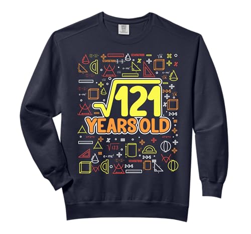 Square Root of 121 Math Lover 11th Birthday 11 Years Old Comfort Colors Adult Sweatshirt