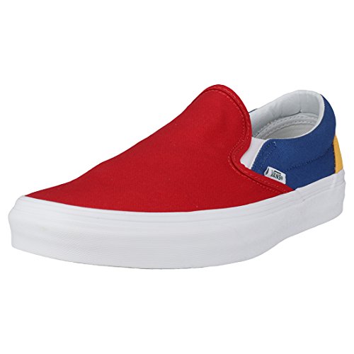 Vans Unisex Adults' Classic Slip on Trainers, Multicolour ((Vans Blue Yacht Club) Red/Blue/Yellow Qf2), 9.5 UK 44 EU
