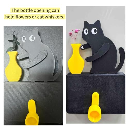 Imán Decorativo Gato Negro con Jarrón Giratorio miniatura 4