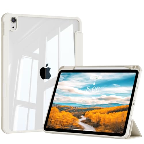 Étui iPad Air 11 pouces M3 porte-crayon idéal pour le travail nomade et les cours blanc