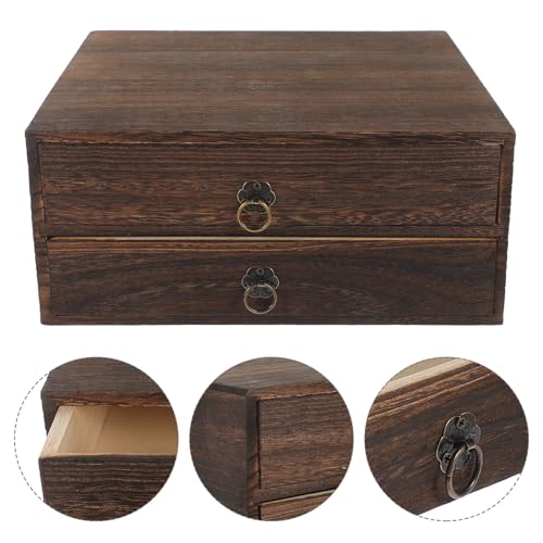 Boîte de rangement bois massif Gatuida empilable pour tri de bureau