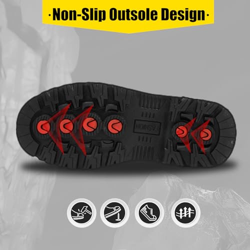 Image of Welding Work Boots for Men Women Slip on Steel Toe Safety Shoes Comfortable Indestructible Work Boots Puncture Proof Lightweight Breathable Construction Shoes