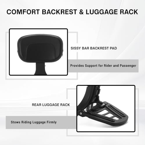 SFriding Multifunction Adjustable Sissy Bar