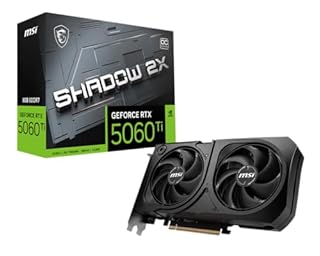 MSI NVIDIA GeForce RTX 5060 Ti 8G Shadow 2X OC Plus Carte Graphique - 8 Go GDDR7 (28 GB/s /192 Bits), PCIe 5.0 - Double Ventilateur (2X Ventilateurs STORMFORCE), HDMI 2.1b, DisplayPort 2.1b