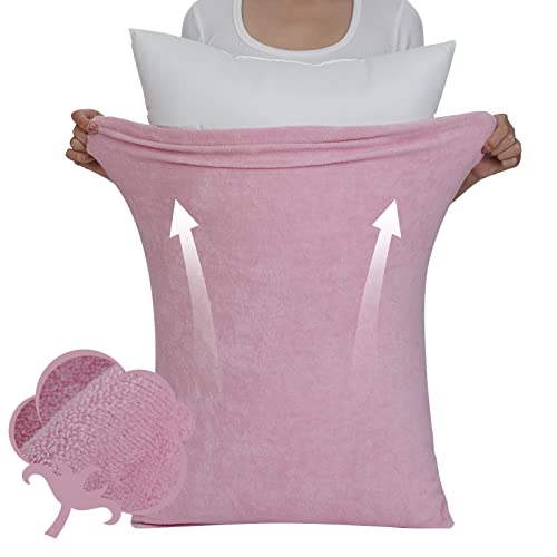 【高級天然綿100％・3D伸縮】 枕カバー タオル地 のびのび 厚手 パイル 35x50cm オールシーズン ピローケース まくらカバー 封筒式 ふわふわ 通気性 抗菌防臭 タオルのようなやさしい肌ざわり