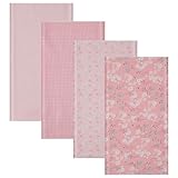 Cudlie 4 Pack Receiving Blankets: Ultra-Soft Essentials for Baby Boys and Girls, Swaddling, Cuddling and Nursing. Multipack for Infants, Newborns and Babies. Perfect for Baby Showers and Everyday