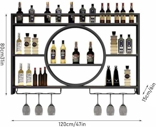 Étagère à vin murale moderne métal 3 niveaux de placard - 7
