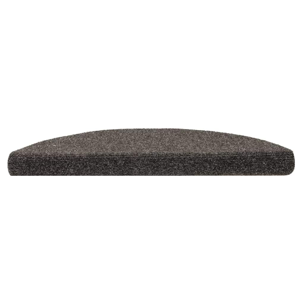 Lot de 10 tapis d'escalier autocollants - 56 x 17 x 3 cm - Anthracite - Semi-circulaires - Antidérapant - Lavable - Avec protection contre le bruit - Insonorisation - Pour escalier en bois