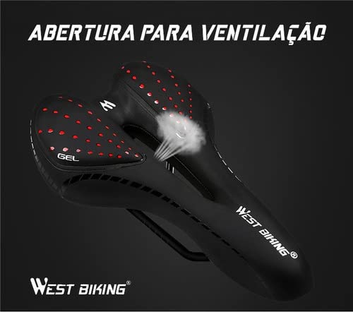 W WEST BIKING Banco Bicicleta Selim Bike em Gel Extremamente confortável MTB BMX Downhill Speed West