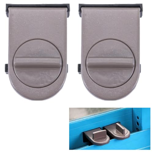 DIZLAS ドアロック 窓防犯 2個セット 防犯グッズ 子供 補助錠 後付け 鍵 ウインドロック サッシロック 盗難防止 安全ロック (ブラウン, 2個)