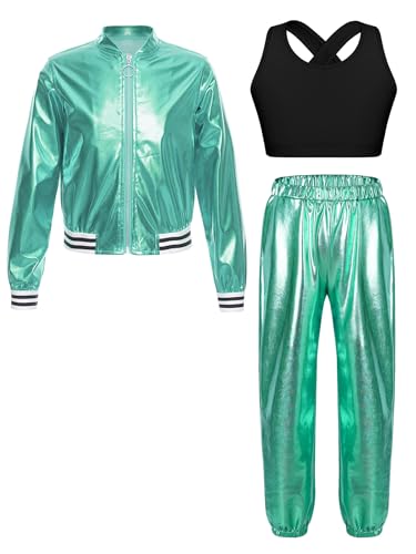 Tenue de Street Dance avec veste métallisée et pantalon brillant