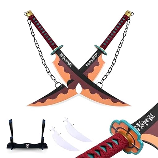 Hashiman - Katana Demon Tengen Uzui - Réplica Sable Manga Anime + Soporte Espada de Madera + Cinturón - Juguete Cosplay Catana Japonesa Niños Adultos - Juego Disfraces Ninja | Ya disponible en tu tienda friki favorita! En mundofriki.es!