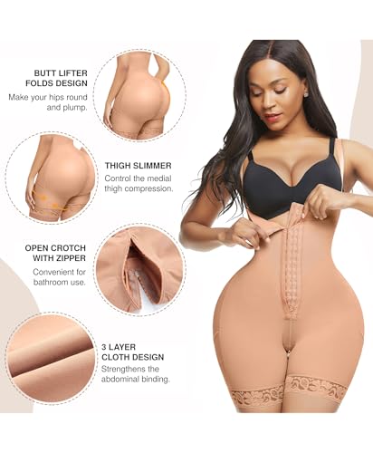 Image of Lover-Beauty Fajas Colombianas Shapewear for Women Tummy Control Postpartum Body Shaper Butt Lifter Bodysuit