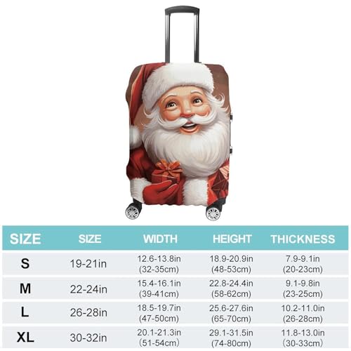 Santa Claus Xmas Gifts Luggage Cover, Washable Elastic Suitcase Cover Protector Fit 18-32 Inch Luggage2