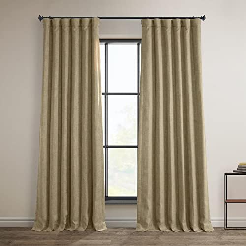 HPD Half Price Drapes BOCH-LN185-P Faux Linen Room Darkening Curtains for Bedroom (1 Panel), 50 X 108, Sea Thistle