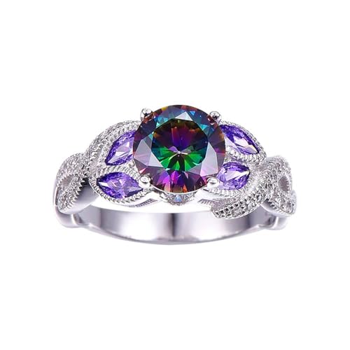 Gorgeous Colorful Cubic Zirconia Engagement Rings for Women Delicate Jewelry3