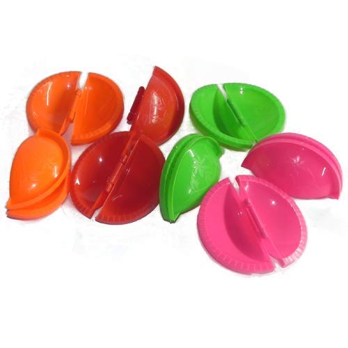DiBha Plastic Karanji Gujiya Maker Mould, Mold, Sancha for Festivals,Holi Multicolor Set of 4 (Diameter- 10cm)