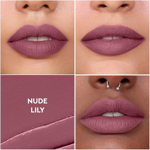 Image of Kiro Non-Stop Airy Matte Liquid Lipstick - Nude Lily (Blush Pink), 5ml | Super-Pigmented, Long-Lasting, hydrating | Waterproof, Smudge-Proof, Lightweight | Infused with Avocado & Apricot Oil