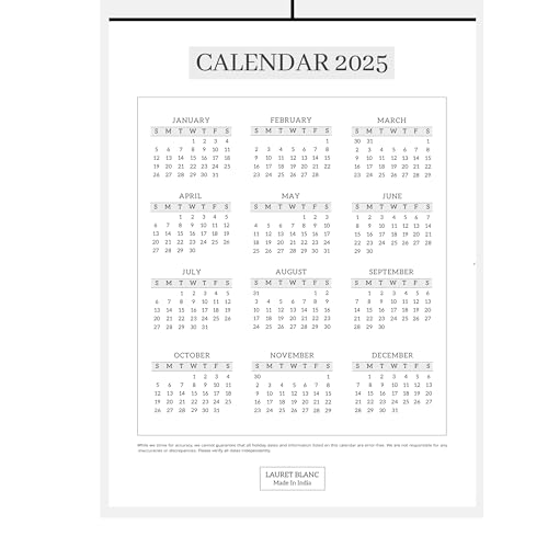 LAURET BLANC 2025 Wall Calendar -14.75 (Image - 2)