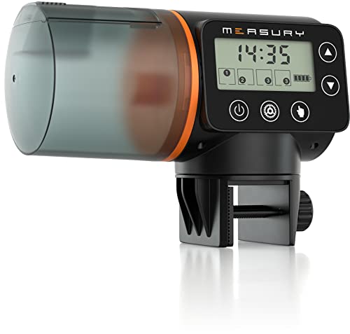 Measury Distributeur Nourriture Poisson Aquarium, Distributeur Automatique Poisson jusqu'à 4 Fois par Jour