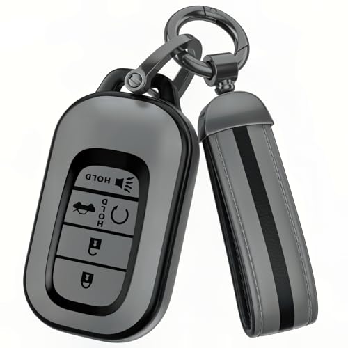 for Honda Key Fob Cover Accessories, Matte TPU Material, with a Cute Leather Keychain,for Cover with Leather Keychain for 2022-2026 Civic Accord HR-V Pilot CR-V, Sport SI EX EX-L