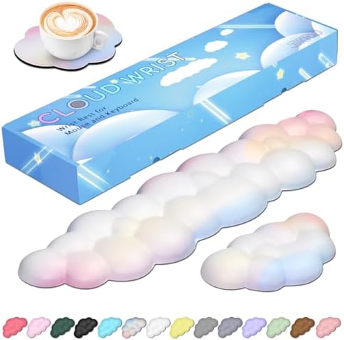 JIKIOU Upgrade Leather Cloud Keyboard Wrist Rest, Cloud Wrist Res...