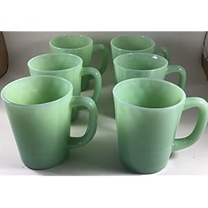 Glass Coffee Mug – USA – American Made – Mosser Glass (6, Jadeite Green)