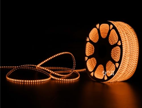 Image of DOJI 2835 Strip Lights for Home Decoration | 120 led per Meter led Strip Light | Rope Lights for Ceiling | Decoration Lights for Diwali, Christmas, Home, False Ceiling (Amber, 2 Meter)