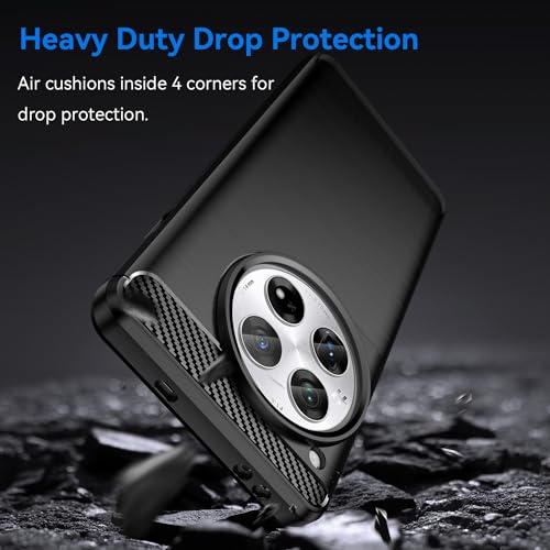 Image of NPRC Hybrid Ultra Slim Protective Case TPU Non-Slip Carbon Fiber Texture Shockproof Case Cover for Oneplus 12R - Black