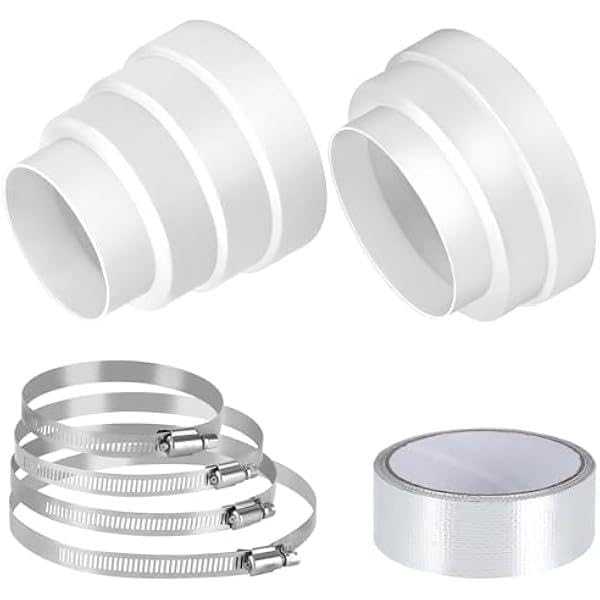 Vidoxdu 2Pcs Ducting Reducer 80-160mm with 4 Hose Clips for Extractor Fans