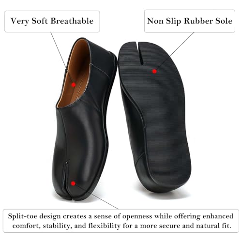 UBWDU Womens Tabi Ballet Flat Shoes Rounde Split Toe Ballerina Flats Low Heel Wide Width Dressy Comfortable Casual Shoes3