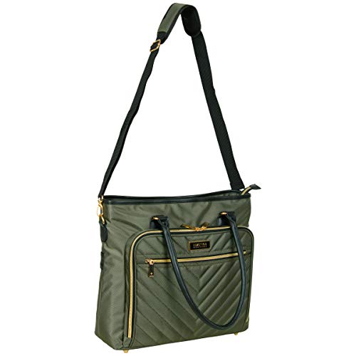 Image of KENNETH COLE Reaction Chelsea Quilted Chevron 15 inch Laptop & Tablet Business Tote With Removeable Shoulder Strap | Quilted