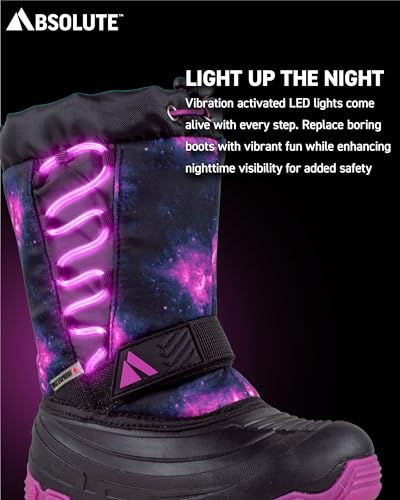 Absolute Thunder 3 Little Kid Light Up Snow Winter Boots, Warm, Insulated, Waterproof2
