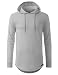 URBANCREWS Mens Hipster Hip Hop Basic Pullover Hoodie Shirt HGRAY XLARGE