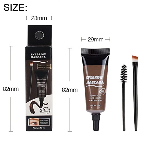 Tinted Thickening Eyebrow Mascara with Two Eyebrow Brushes,Brow Fast Sculpt,Waterproof,Transfer-proof,Eyebrow Tinting Kit- Cruelty Free - Light Medium Brown (2 Pack) (02#Reddish Brown &03#Gray) - Image 6