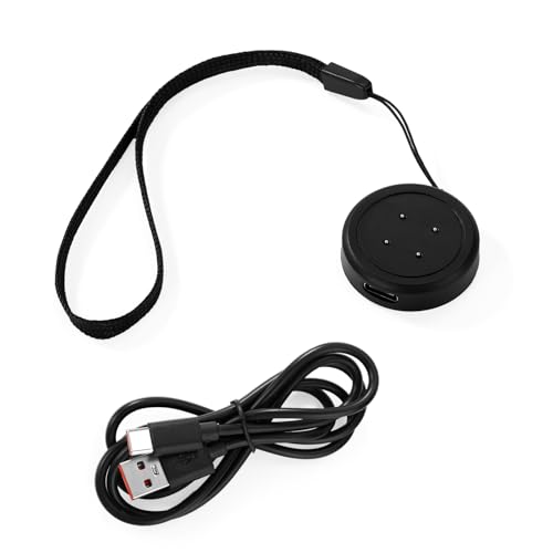 Magnetic USB-C Charging Adapter, Black Charging Accessories with Wrist Strap USB-C Cable for Google Pixel Watch 2/3 & Fitbit Sense 1/2 Versa 3/4 Charger