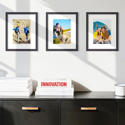 Image of upsimples 9x11 Picture Frame, Display Pictures 6x8 with Mat or 9x11 Without, Wall Hanging Photo Frame, Black, 1 Pack