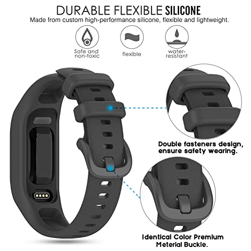 Image of 3PCS Soft Silicone Bands Compatible with Garmin Vivosmart 5 Straps Replacement Wristbands Bracelet Band Case Cover for Women Men, Small /Large Size