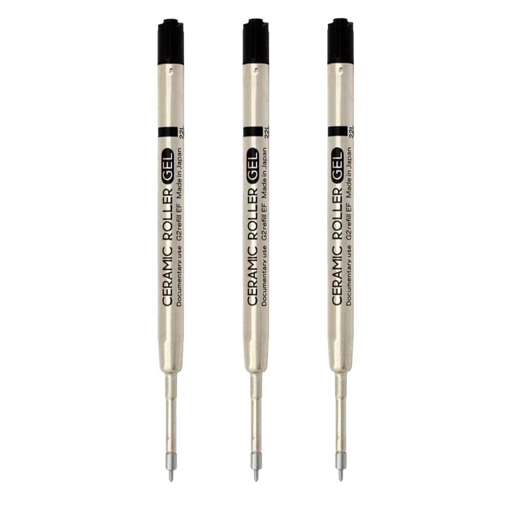 Ohto Ceramic Roller Gel Refills, Needle Tip, Metal Fine Point 0.5mm, Ultra Quick-Drying, Saturated Black Liquid Gel Ink Produces Clear and Bold Lines,