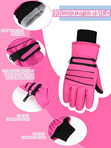 Geyoga 4 Pairs Winter Kids Ski Gloves Boys Girls Windproof Waterproof Warm Snow Gloves for Children Toddler Snowboard4