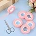 Abeillo 6 Rolls Lash Tape, Makeup Adhesive Tape for Eyeshadow, 1/2''x9.8 Yards Eyelash Tapes, Eyeshadow Tape for Eye Makeup with Eyebrow Scissors, Pink