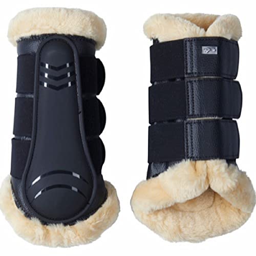 Scanhorse Catago Gamaschen mit Fellimitat & Löffel | schwarz Natur | Größe M Cover