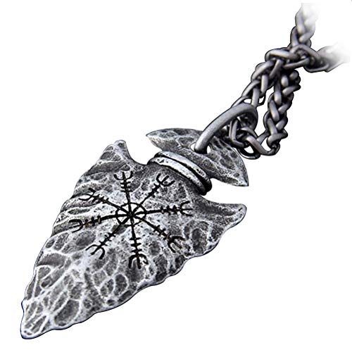 Haplws Retro Halskette Wikingerschmuck Rune Halskette Gothic Schmuck für Wikinger Nordisch Anhänger Cover