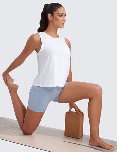 CRZ YOGA Women's Pima Cotton Sleeveless Loose Tank Tops Exercise Gym Yoga Tops Athletic Shirts3