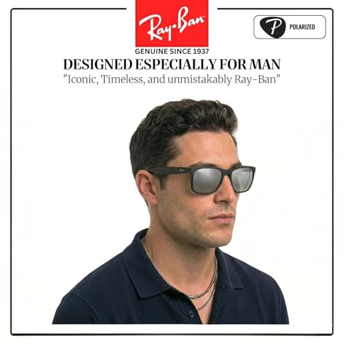 Image of Ray-Ban RB4264 CHROMANCE POLARIZED Square Shape Sunglasses for Men with Official Eyewear Kit