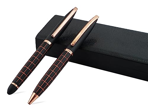 Image of amazon basics Premium Ballpoint Pen with Case for Office, School, Daily Use and Gifting (Blue Ink, Set of 2)