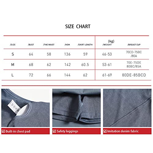 Vestido feminino esportivo colete verão imitação jeans esportes saia de tênis de uma peça roupas de