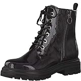 FEEL ME Fußbett MARCO TOZZI Damen 2-2-25221-25 Schnürboot Stiefelette, DK Grey MET.PA, 41 EU