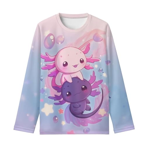 Image of WELLFLYHOM Long Sleeve T-Shirt for Boys Girls 3-16 Years Old Tee Tops Crewneck Pullover Shirts Fall Outfits