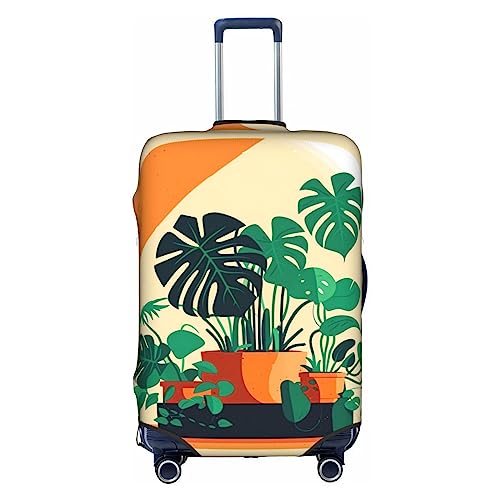 Cartoon Turtle Back Bamboo Suitcase Cover Small with Invisible Zipper, for Business and Travel, Without Suitcase
